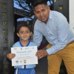 Tnlgo. José Daniel García - Coordinador Deportivo de la Escuela de Fútbol Fénix C.G. y niño José Joaquín Bustos (Sub8)
