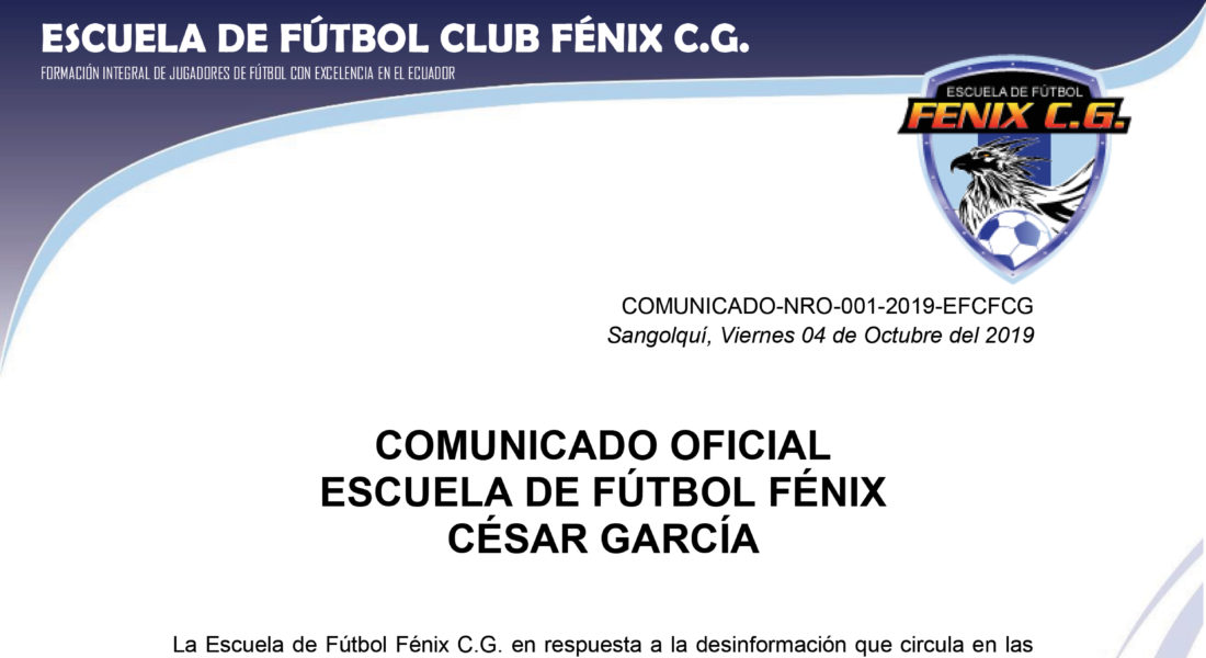 Comunicado Nro. 001-2019-EFCFCG